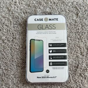 NEW- CaseMate Glass Screen Protector for 2021 IPhone